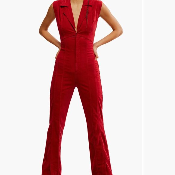 Free People NWOT CRVY Ring The Alarm Corduroy One-Piece - S (short) - Picture 7 of 17